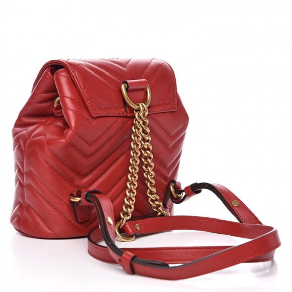 Gucci Marmont Quilted Leather Backpack in Red main image 6